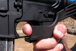 An AR-15 rifle fitted with a 'bump stock.'