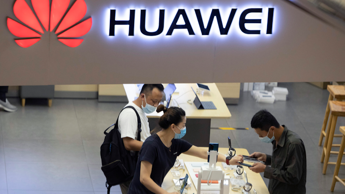 Huawei store in Beijing, July 15, 2020.