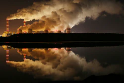 Clouds of smoke are pictured over Europe's largest lignite power plant in Belchatow, central Poland.