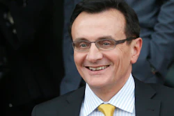 AstraZeneca CEO Pascal Soriot leaves the British Parliament's Business Innovation and Skills Committee after a hearing in London.