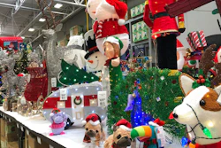 Christmas decorations are displayed at a Lowe's store Friday, Oct. 2, 2020, in Northglenn, Colo.