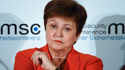 Kristalina Georgieva, managing director of the International Monetary Fund, attends a session of the Munich Security Conference, Munich, Feb. 14, 2020.
