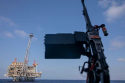 The Leviathan gas field as seen from the Israeli Navy Ship Lahav, Sept. 29, 2020.
