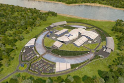 Artist’s rendering of NuScale Power’s small modular nuclear reactor plant.