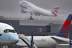 Aircraft G-CIVY, one of the last two British Airways Boeing 747-400 aircraft takes off for its last flight departure from London's Heathrow Airport, Thursday, Oct. 8, 2020. The retirement of the fleet was brought forward as a result of the impact the Covid-19 pandemic had on the airline and the aviation sector.