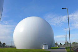 Satellite dishes inside Kevlar domes at the Kester Satellite Ground Station in Kester, Belgium, Thursday, Oct. 15, 2020. This week, the site at Kester, which has been in use for decades but was totally overhauled in 2014, is set to fall under a new orbit, when NATO announces that it is creating a space center to help manage satellite communications and key parts of its military operations around the world.