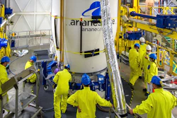 Installation of Vega’s 'upper composite' atop the launch vehicle.