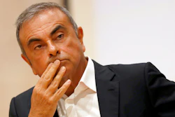 Former Nissan Motor Co. Chairman Carlos Ghosn holds a press conference.