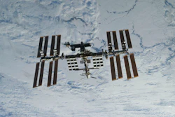 The International Space Station seen from Space Shuttle Discovery, March 7, 2011.