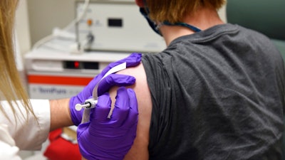 The first patient enrolled in Pfizer's COVID-19 coronavirus vaccine clinical trial at the University of Maryland School of Medicine in Baltimore.