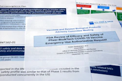 Documents created by the Food and Drug Administration for the meeting with the FDA advisory panel as Pfizer seeks approval for emergency use of their COVID-19 vaccine, Dec. 10, 2020.