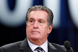 In this June 17, 2020, file photo, United Auto Workers Vice President Joe Ashton addresses the autoworker's convention in Detroit. Ashton, a former United Auto Workers vice president who took a $250,000 kickback on a watch contract was sentenced Tuesday, Nov. 17, 2020, to 2 1/2 years in prison, the latest punishment in what the government calls 'systemic' corruption at the highest ranks of the union.