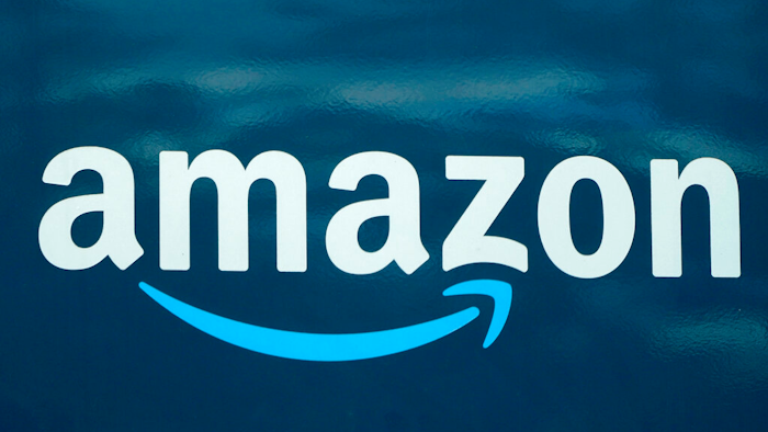 An Amazon logo appears on an Amazon delivery van in Boston, Oct. 1, 2020.