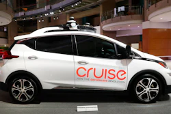 A Cruise AV autonomous Bolt EV in Detroit, Jan. 16, 2019.