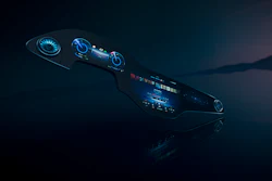 In this undated handout image provided by Mercedes-Benz, a new MBUX Hyperscreen is pictured. The new electric sedan from Mercedes will replace the conventional dashboard with a screen that extends almost the width of the car.