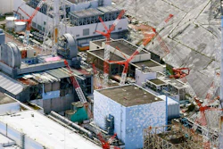 Aerial photo of Fukushima Dai-ichi nuclear power plant's reactors, Okuma, Japan, Sept. 4, 2017.