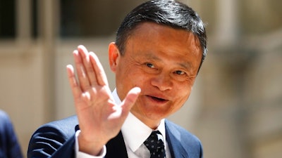 In this May 15, 2019, file photo, founder of Alibaba group Jack Ma arrives for the Tech for Good summit in Paris. Ma hasn't been seen in public since he angered regulators with an October 2020 speech. That is prompting speculation about what might happen to the billionaire founder of the world's biggest e-commerce company.