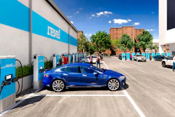 Artist rendering of Revel's vehicle charging station station in Brooklyn, Feb. 3, 2021.