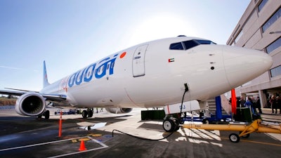 This Oct. 27, 2010 file photo, shows a Boeing 737 being delivered to flydubai in Seattle, Washington. The United Arab Emirates, a key international travel hub, announced on Wednesday it has lifted its ban on Boeing's 737 Max, allowing the plane to return to its skies after being grounded for nearly two years following a pair of deadly crashes.