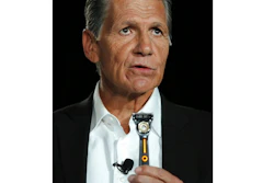 Procter & Gamble Chief Brand Officer Marc Pritchard holds up the Gillette Heated Razor during a Procter & Gamble news conference, Sunday, Jan. 5, 2020, in Las Vegas. Procter & Gamble's sales were up last year, since it happens to make just about everything people needed while staying at home: Charmin toilet paper, Bounty paper towels and Tide laundry detergent. While Gillette razors sales have slumped Pritchard has talked about people's shaving habits and how P&G is creating products for consumers who are home more.