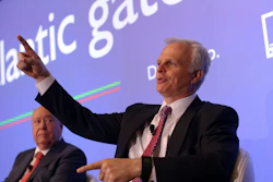 In this June 24, 2015 file photo, David Neeleman, right, talks to journalists during a joint news conference in Lisbon.