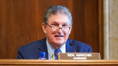 Sen. Joe Manchin, D-W.Va., speaks during a Senate Committee on Energy and Natural Resources hearing on the nomination of Rep. Debra Haaland, D-N.M., to be Secretary of the Interior on Capitol Hill in Washington, Wednesday, Feb. 24, 2021.