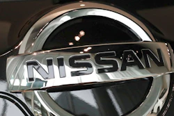 In this Feb. 9, 2017 file photo, the logo of the Nissan Motor Co. is seen on a car displayed at the gallery of its global headquarters in Yokohama, near Tokyo. Nissan is recalling more than 854,000 cars in the U.S. and Canada because the brake lights might not come on when the driver presses on the pedal. The recall covers certain Sentra compacts from the 2016 through 2019 model years, including more than 807,000 in the U.S.
