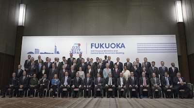 Finance ministers and central bank governors at a G20 meeting in Fukuoka, Japan, June 9, 2019.