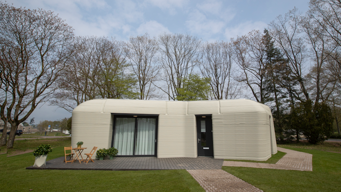 3D-printed home in Eindhoven, Netherlands, April 30, 2021.