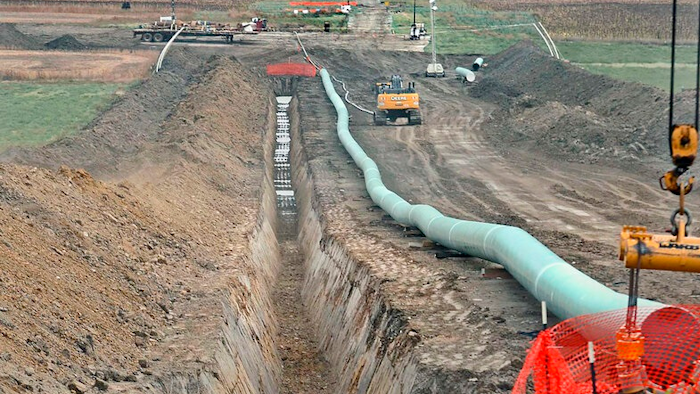 In this October 2016 file photo, construction continues on the Dakota Access pipeline. A hearing was scheduled for Friday, April 9, 2021, to determine whether the Dakota Access oil pipeline should be allowed to continue operating without a key permit while the U.S. Army Corps of Engineers conducts an environmental review on the project.