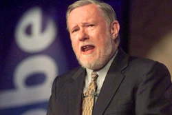 Dr. Charles M. Geschke, president, co-chairman and co-founder of Adobe Systems Inc., delivers a keynote address at PC Expo, Jacob K. Javits Convention Center, New York, June 24, 1999.