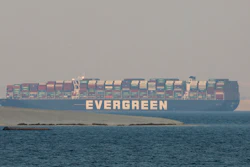 In this file photo, the Ever Given, a Panama-flagged cargo ship, is seen in Egypt's Great Bitter Lake.
