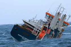 The unmanned Dutch cargo ship Eemslift Hendrika rolls in heavy seas, carrying heavy oil and diesel on board in the Norwegian Sea about 130 kilometers (80 miles) off the coast of Alesund. The crew was evacuated following a distress call from the vessel, and the Norwegian Coastal Administration said Tuesday they have dispatched a coast guard ship to inspect the situation.