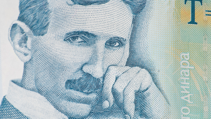 Nikola Tesla on Serbian paper currency.