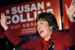 Sen. Susan Collins, R-Maine, addresses supporters in Bangor, Maine, Nov. 4, 2020.