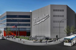 An artist rendering of Milwaukee Tool's new 330,000-square-foot office building in downtown Milwaukee.