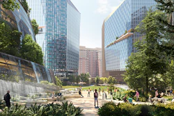 An artist rendering of the Forest Plaza at Amazon's HQ2 in Arlington, Va.