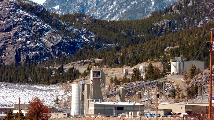 This May 2, 2013, file photo, shows the Stillwater platinum and palladium mine near Nye, Mont. Two employees died in an underground accident at the mine in south-central Montana, just north of Two workers at the mining operation have died in an underground accident, company officials said. The employees were in a utility vehicle called a side-by-side that crashed into an underground locomotive at Wednesday afternoon, June 9, said Heather McDowell, a vice president with the South Africa-based Sibanye-Stillwater, which owns the Stillwater Mining Co.