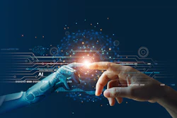 Ai, Machine Learning, Hands Of Robot And Human Touching On Big Data Network Connection Background, Science And Artificial Intelligence Technology, Innovation And Futuristic 1206796363 5000x2661