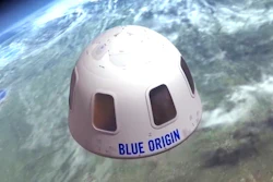 This undated file illustration provided by Blue Origin shows the capsule that the company aims to take tourists into space. The price to rocket into space next month with Jeff Bezos and his brother is a cool $28 million. That was the winning bid during the live online auction on Saturday, June 12, 2021.