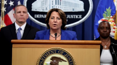 Deputy Attorney General Lisa Monaco announces the recovery of millions of dollars worth of cryptocurrency from the Colonial Pipeline Co. ransomware attacks as she speaks during a news conference with FBI Deputy Director Paul Abbate and acting U.S. Attorney for the Northern District of California Stephanie Hinds at the Justice Department in Washington, Monday, June 7, 2021.
