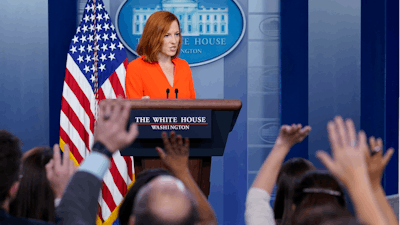 White House press secretary Jen Psaki speaks during the daily briefing at the White House in Washington, Monday, June 21, 2021.