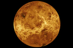 Image of the planet Venus made with data from the Magellan spacecraft and Pioneer Venus Orbiter.