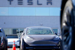 This Jan. 24, 2021 photo shows unsold 2021 Model 3 sedan at a Tesla dealership in Littleton, Colo. Tesla’s Model 3 has regained its top safety pick designations from two key groups after losing them recently. On Tuesday, June 29, the IIHS said that it recently completed new evaluations of the camera-based front crash prevention system that comes with certain Tesla Model 3 vehicles.