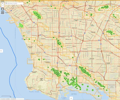 A state app called well finder locates active oil wells, including in Los Angeles County.