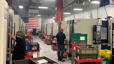 Len Zaiser IV and Chylinski found their silver bullet, the KIWA KH-4100. The unique combination of a two-pallet pallet changer (PC2) and compact design made the machine tool a perfect fit for Azimuth.