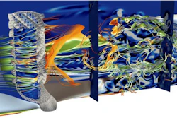 Hydrodynamic field inside and outside the skeletal structure of the Euplectella aspergillum glass sponge reconstructed using CINECA super-computers.