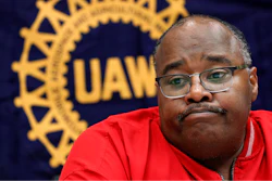 In this Nov. 6, 2019, file photo, United Auto Workers union President Rory Gamble answers questions in Southfield, Mich. When Gamble took over as president of the United Auto Workers in 2019, the union was embroiled in a federal corruption probe that had ensnared two of Gamble's predecessors. It won't get any easier for Gamble's successor, Ray Curry. He will preside over a union that faces monumental changes as the auto business navigates an epochal transition from internal combustion engines to battery-electric powered vehicles.