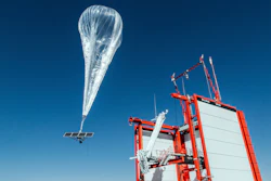 A stratospheric balloon taking off for Puerto Rico from a project site in Winnemucca, Nev., Oct. 18, 2017.