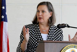 In this July 11, 2016, file photo U.S. Assistant Secretary of State for European and Eurasian Affairs Victoria Nuland talks to the media at a news conference at the U.S. Embassy in Skopje, Macedonia.
